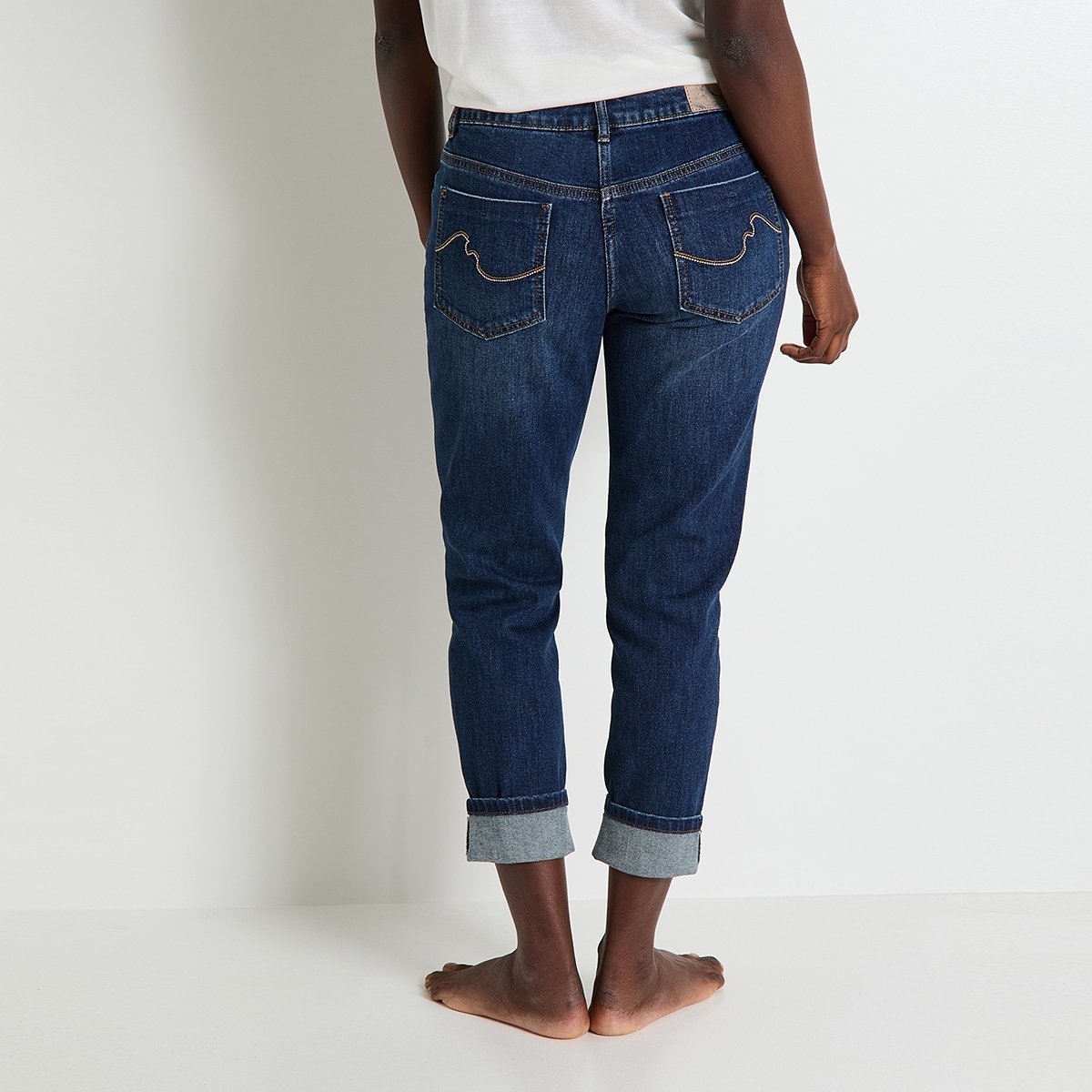 Jean boyfriend SEATTLE BF01 bleu dark stone, GRAIN DE MALICE