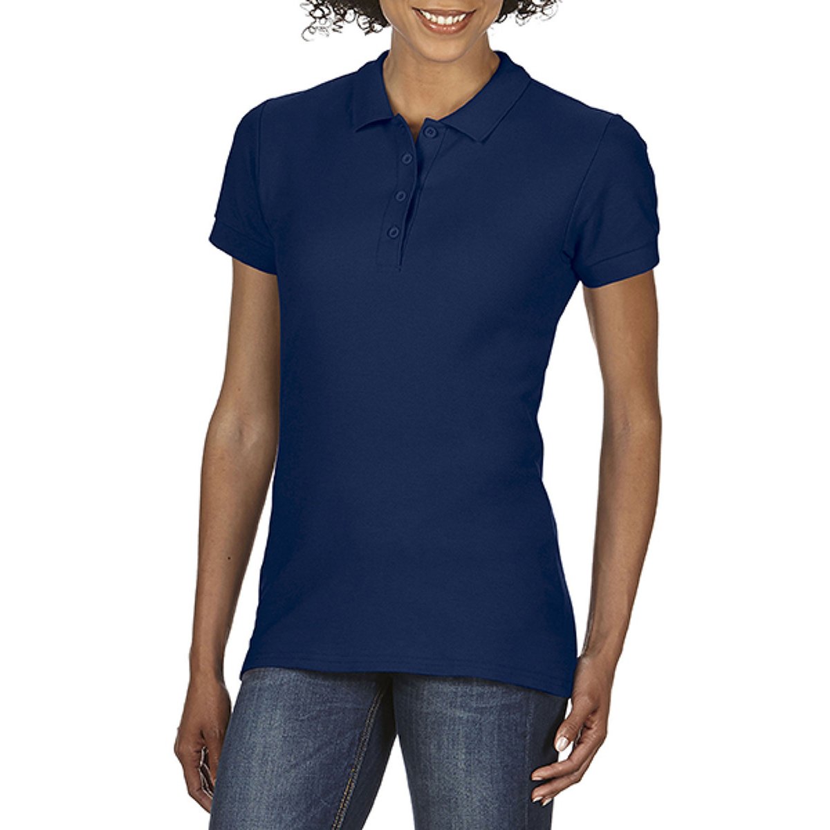 Polo SOFTSTYLE bleu marine, GILDAN