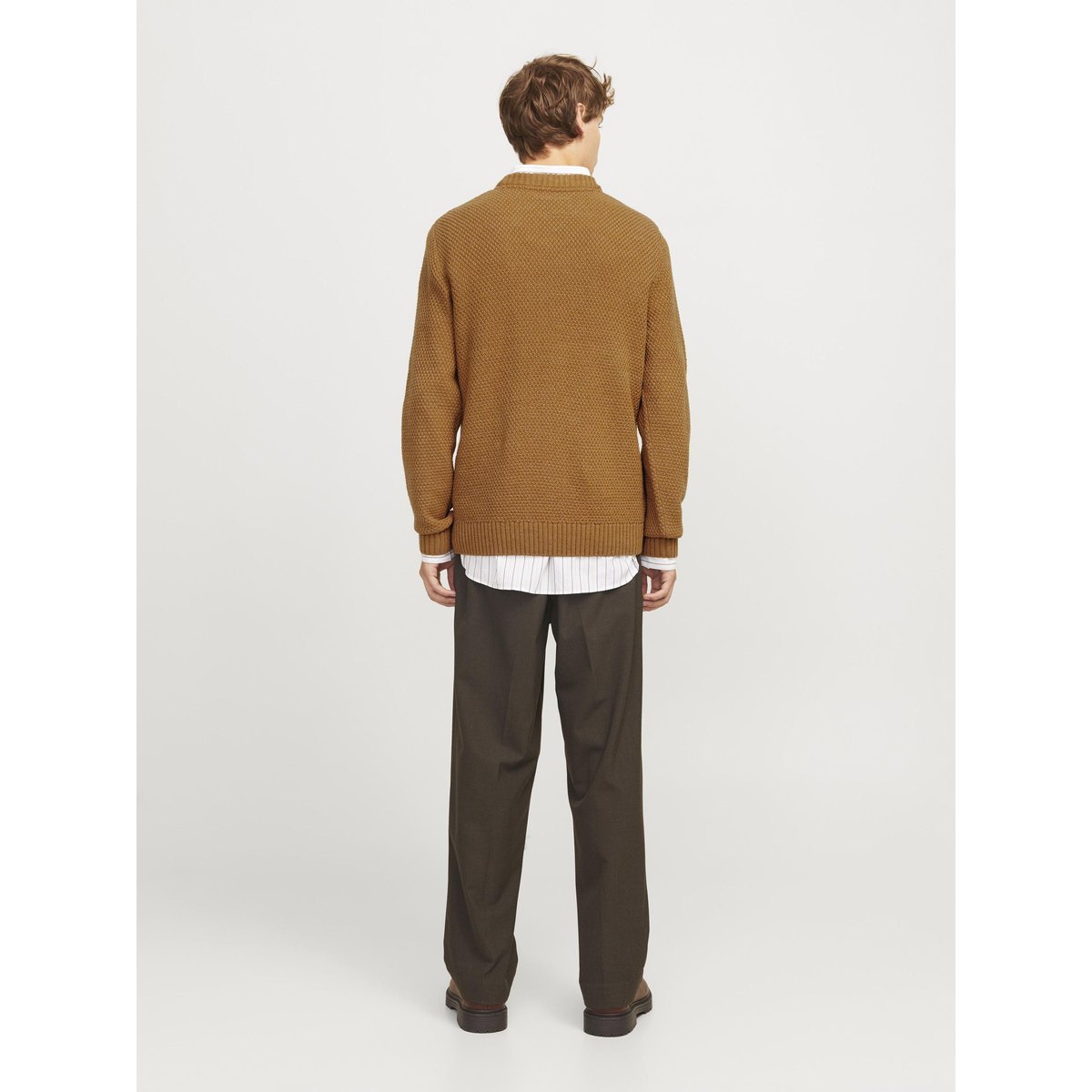 Pull En Maille marron - brown sugar 1, JACK & JONES
