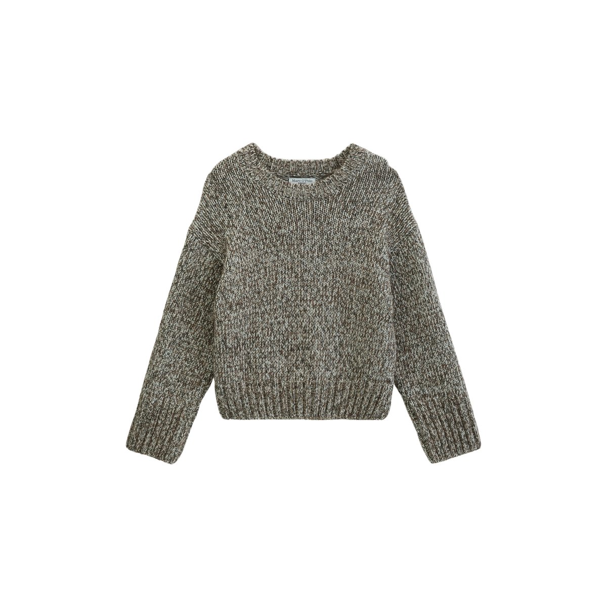 Pull en maille coupe classique en mélange de laine vierge et de laine d'alpaga beige, MARC O’POLO DENIM