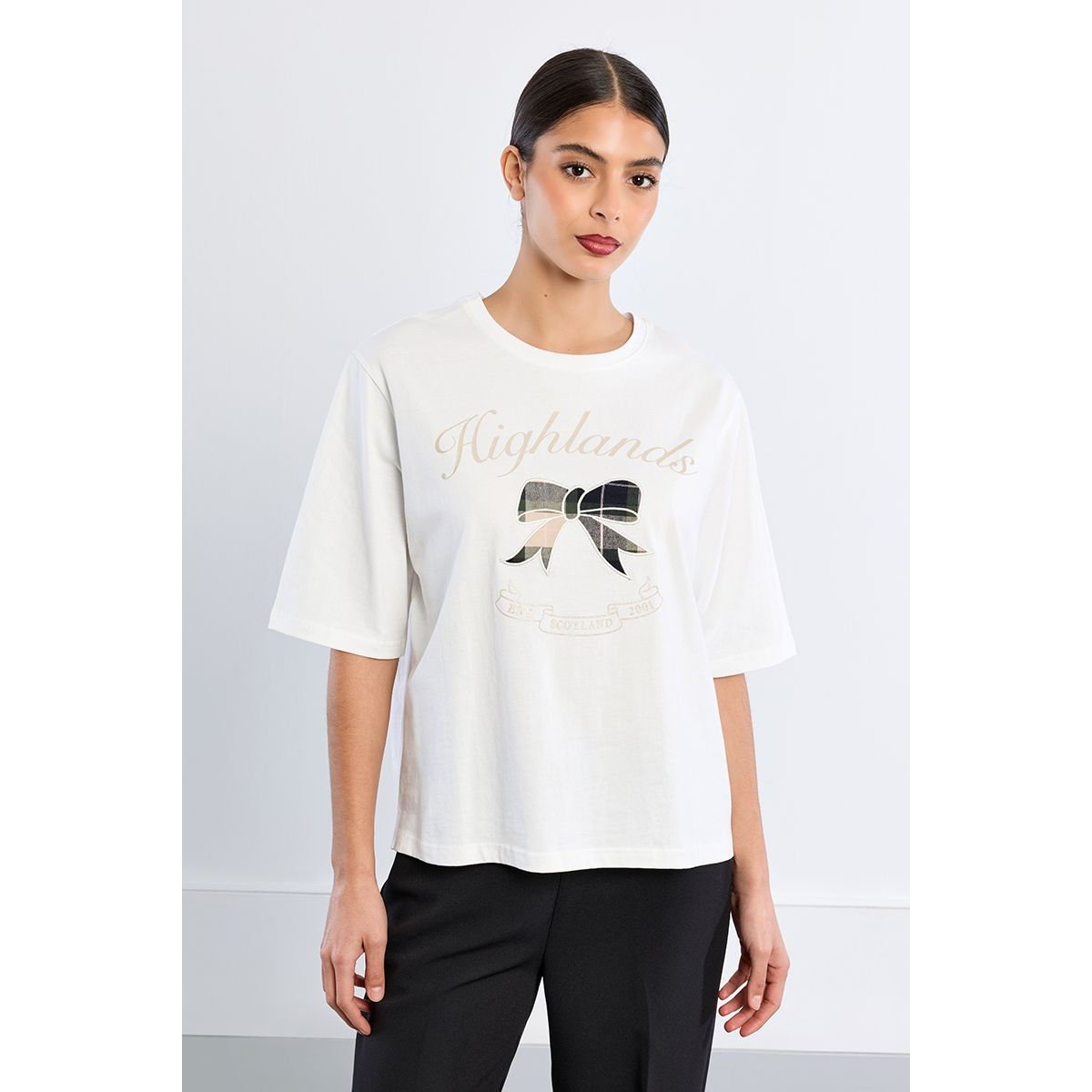 T-shirt oversize en coton, brodé blanc, LILI SIDONIO