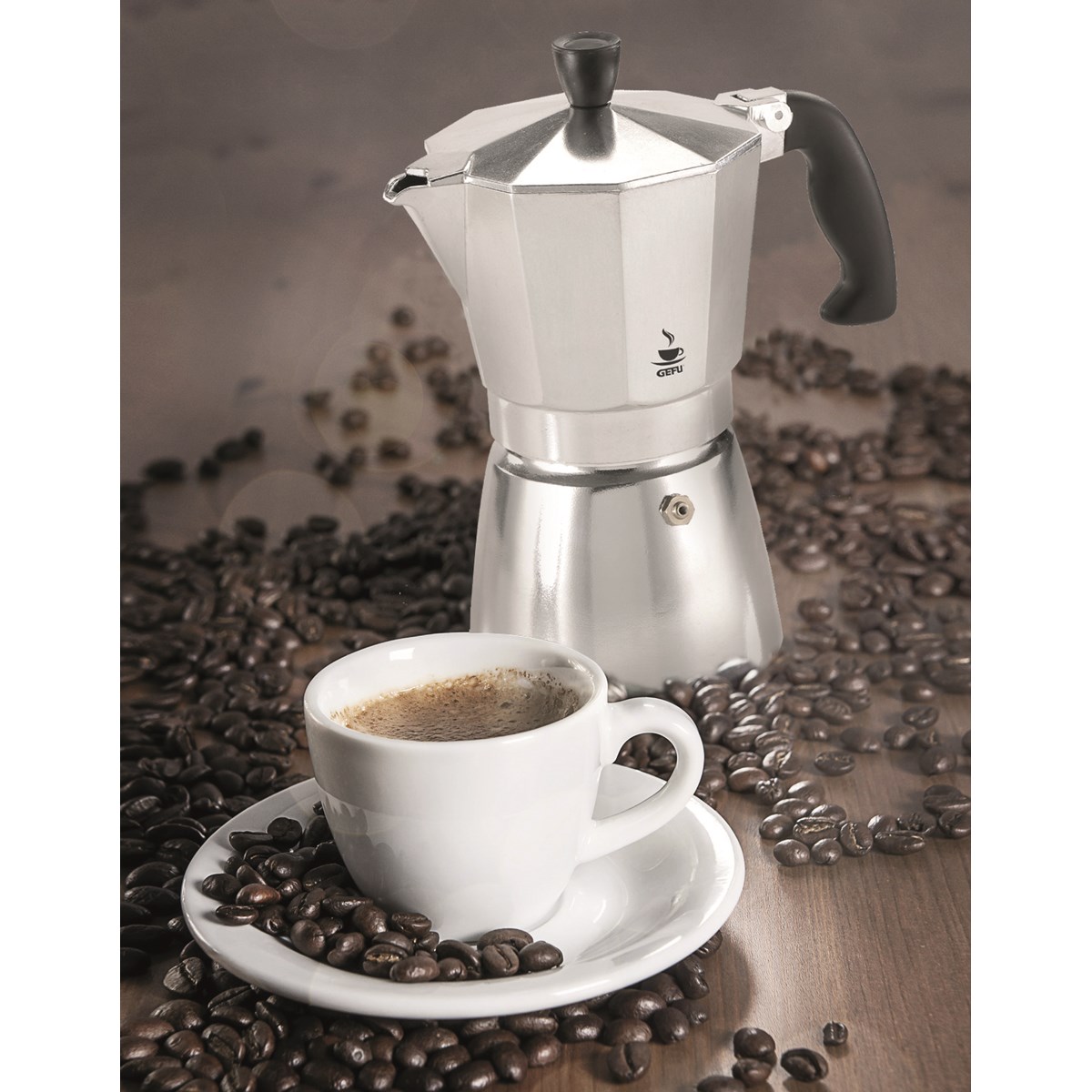 Machine à espresso 6 tasses LUCINO argent, GEFU