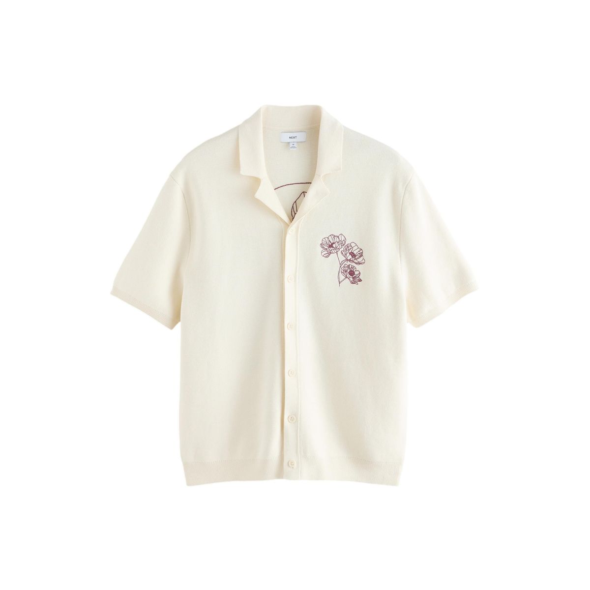 Chemise standard en maille à motif floral blanc écru, NEXT