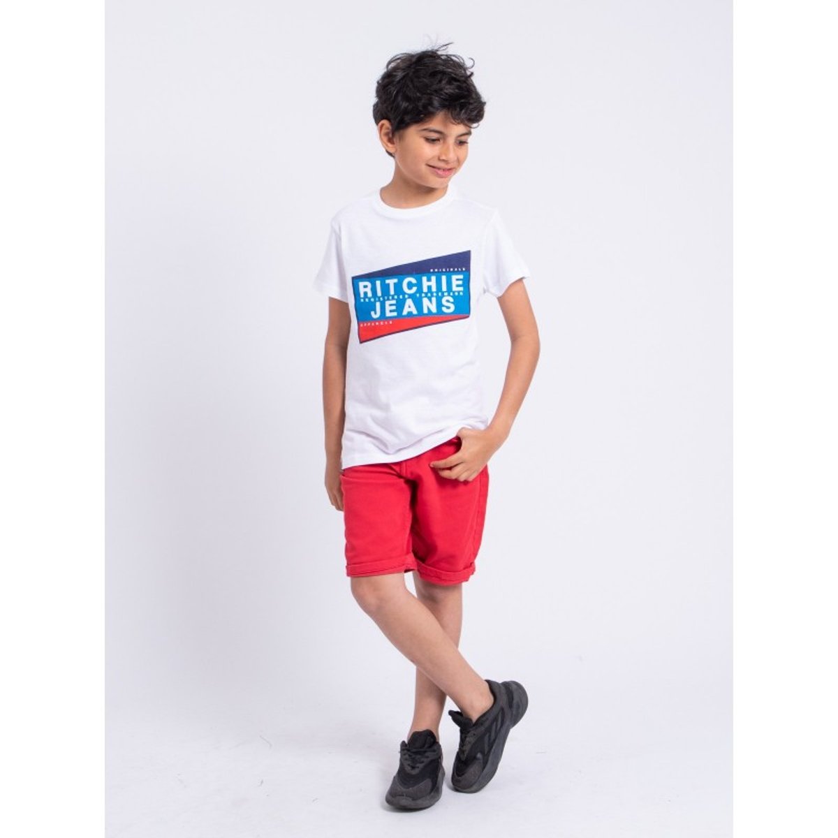 T-shirt Manches Courtes Col Rond Pur Coton Noblake-j blanc, RITCHIE