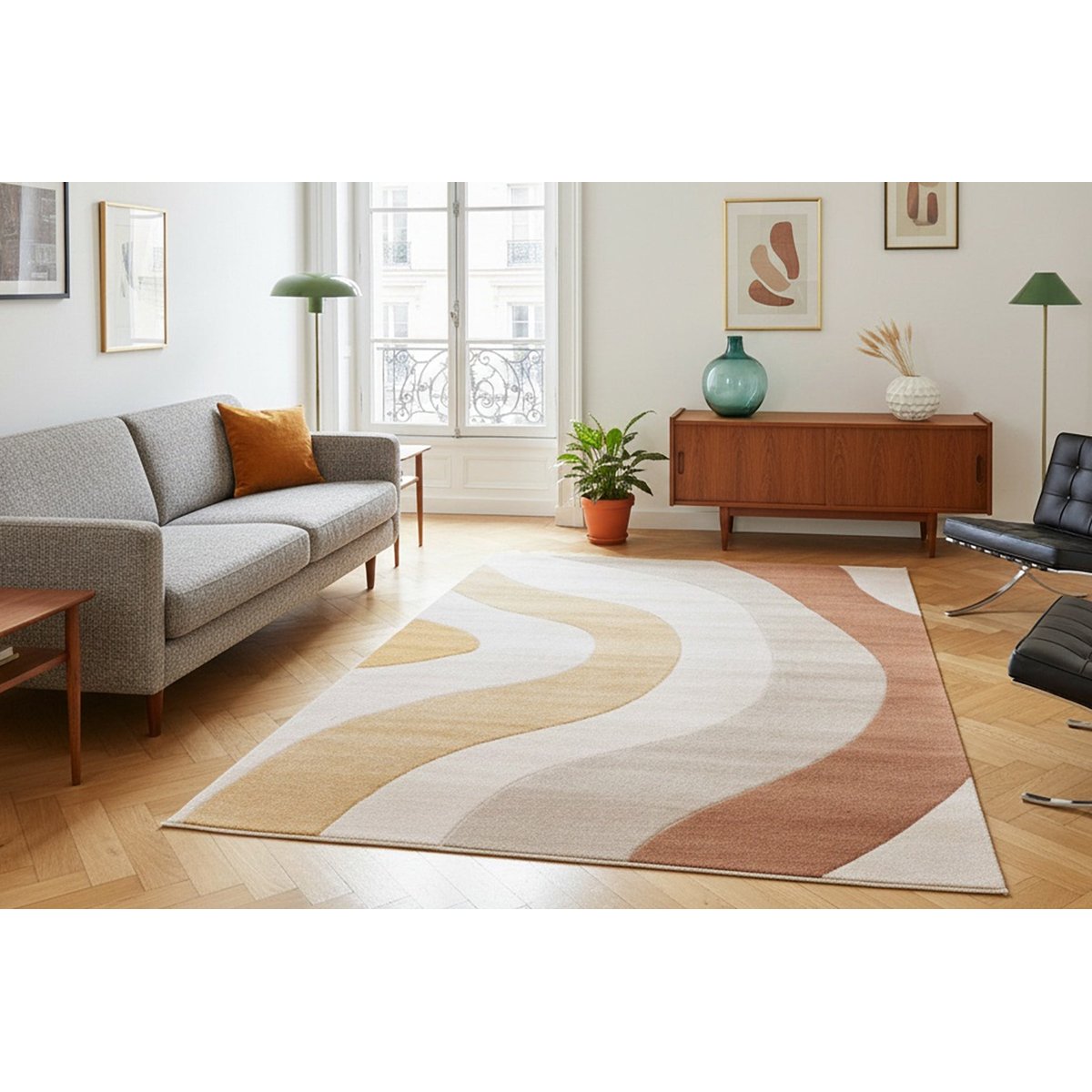 Tapis doux et résistant aux teintes chaleureuses FAUVE multicouleur, AFK LIVING