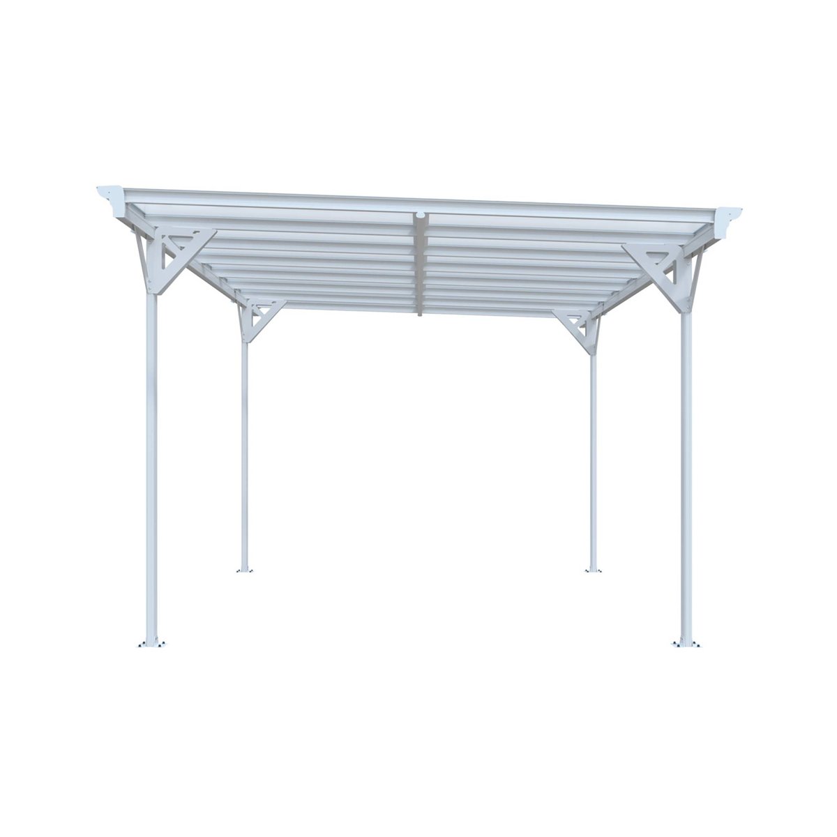 Carport aluminium et polycarbonate 15m² LE BORN blanc, SWEEEK