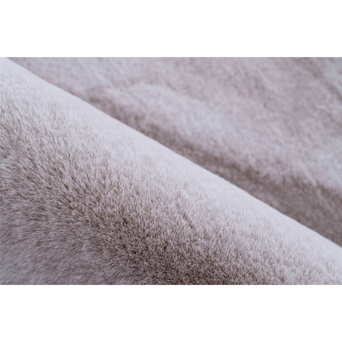 Tapis shaggy rectangulaire rose poudré et blanc crème, ARTE ESPINA