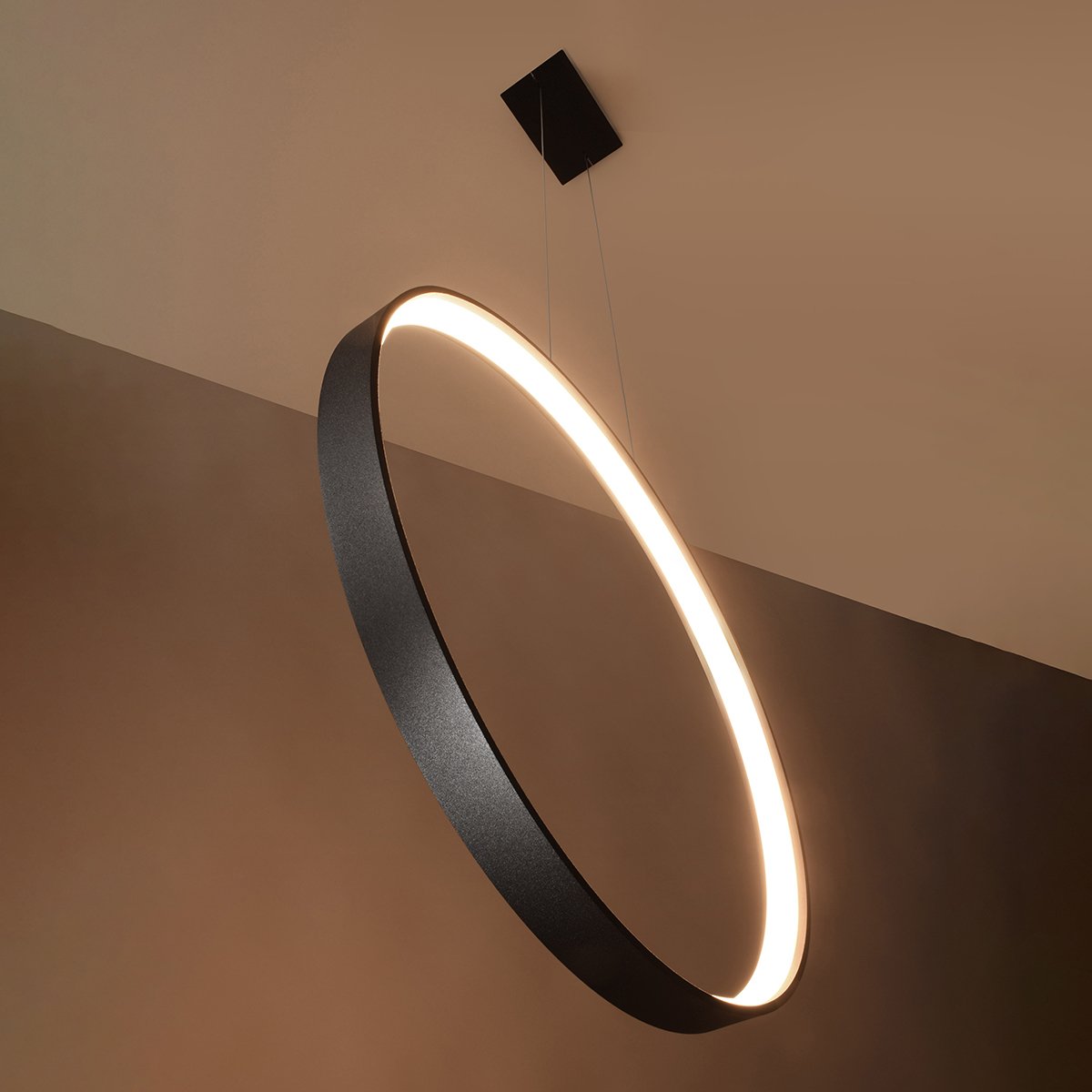 Suspension Aluminium Noir LED 1 Rio noir, EDEN