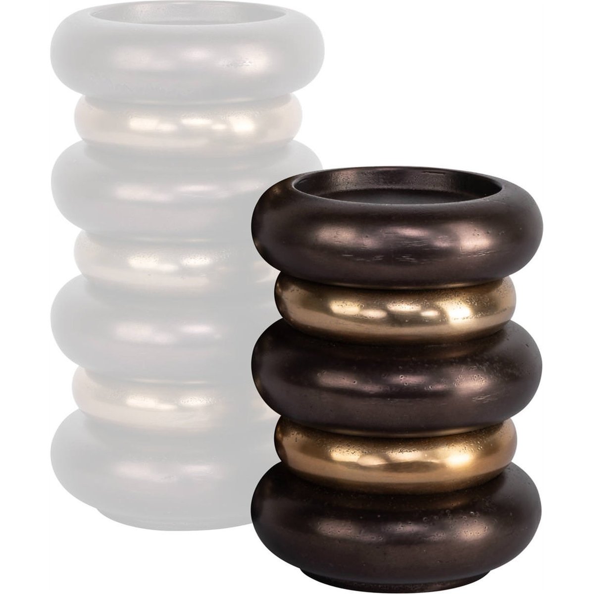 Bougeoir sculptural en aluminium bronze, RECOLLECTION
