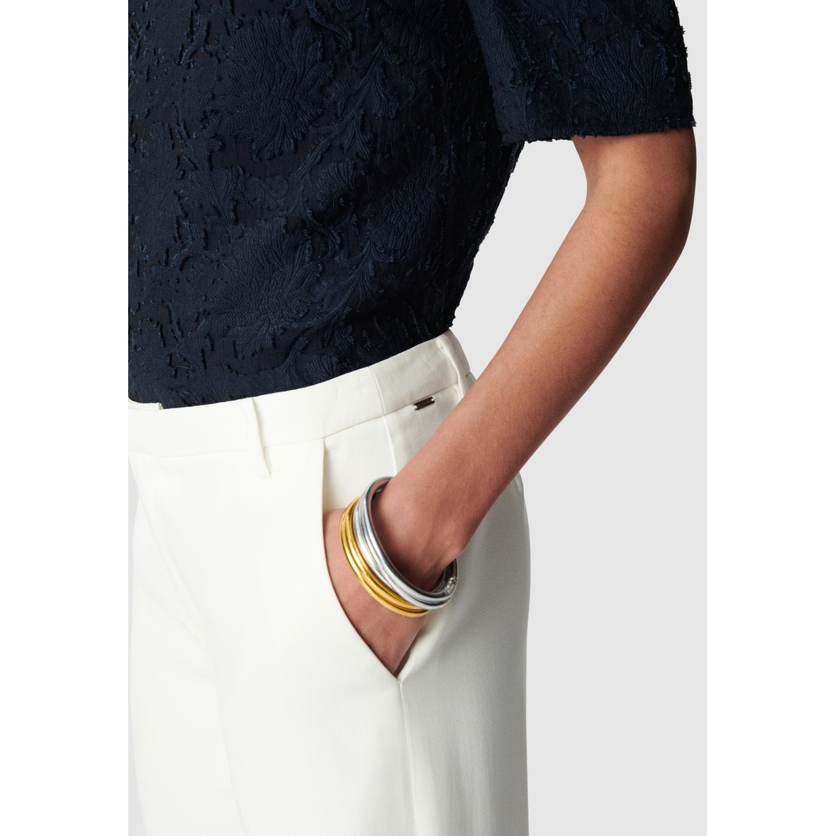 Pantalon de tailleur flare ecru, IKKS