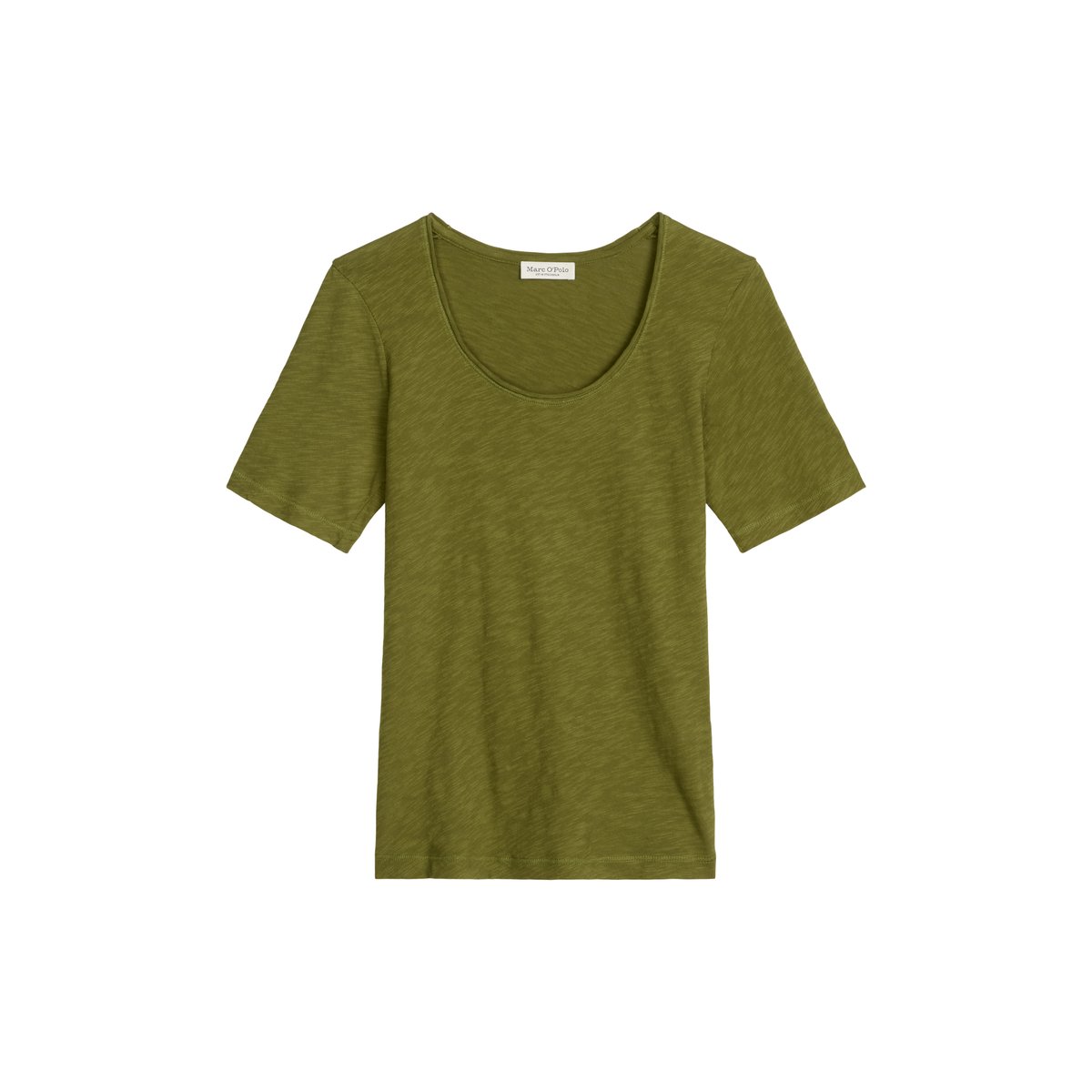 T-shirt coupe classique en jersey slub vert, MARC O'POLO