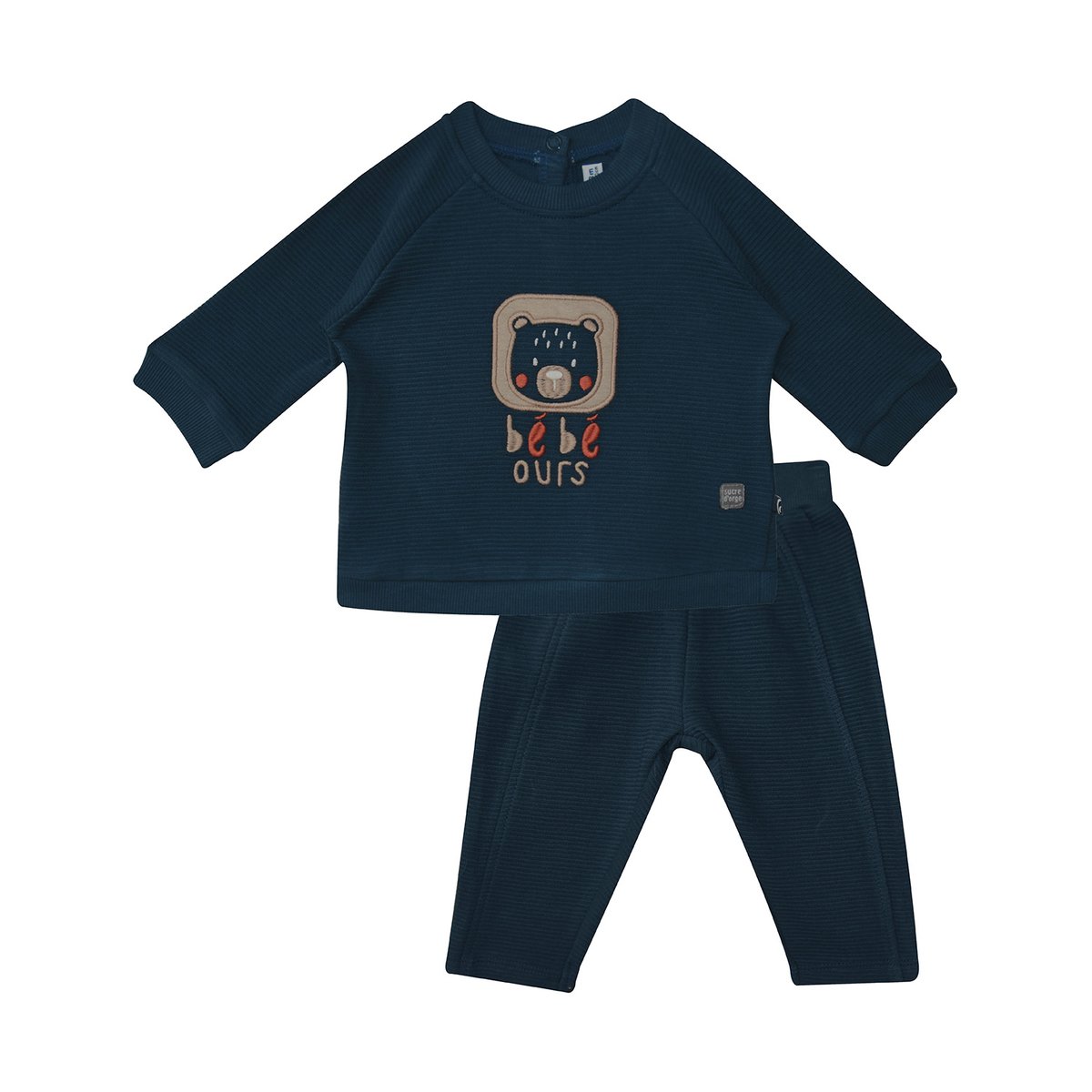 Ensemble sweat pantalon en maille rezak bleu, SUCRE D'ORGE