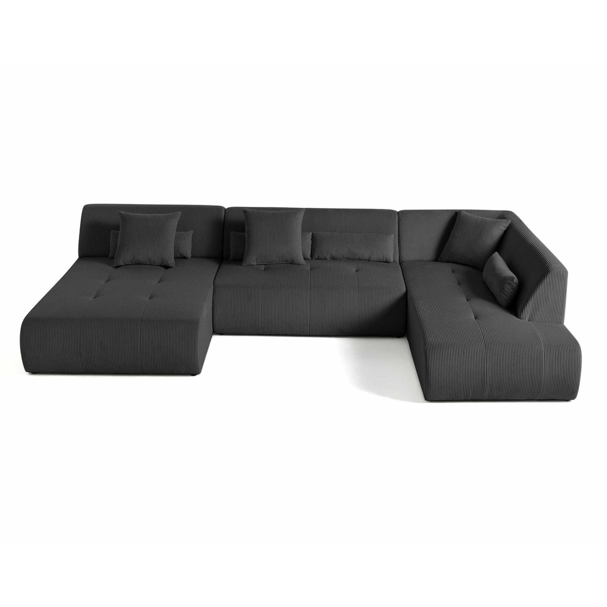 Canapé Panoramique  7 places - ONYX gris foncé, BEST MOBILIER