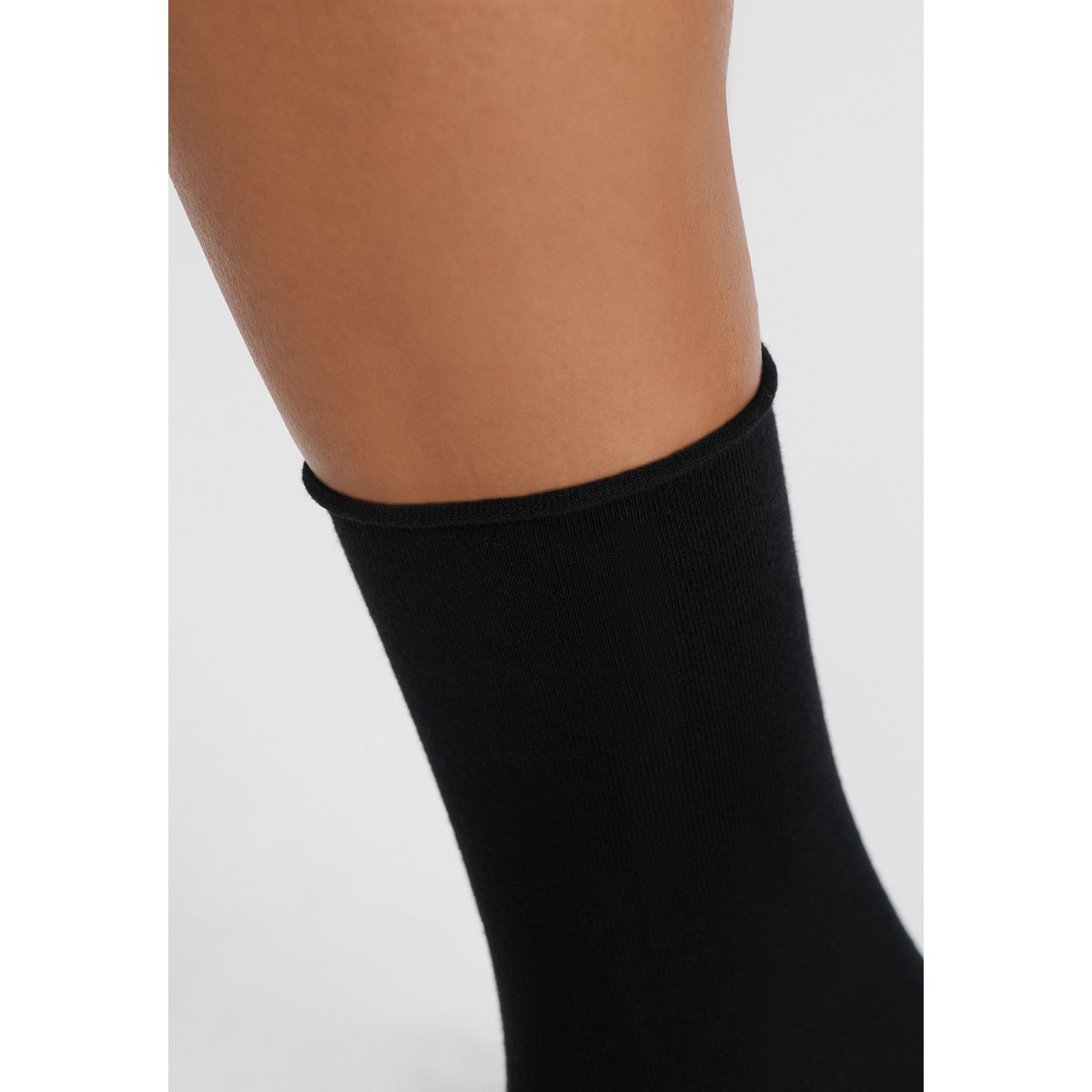 Chaussettes mi-hautes COTON MIDI noir, ETAM