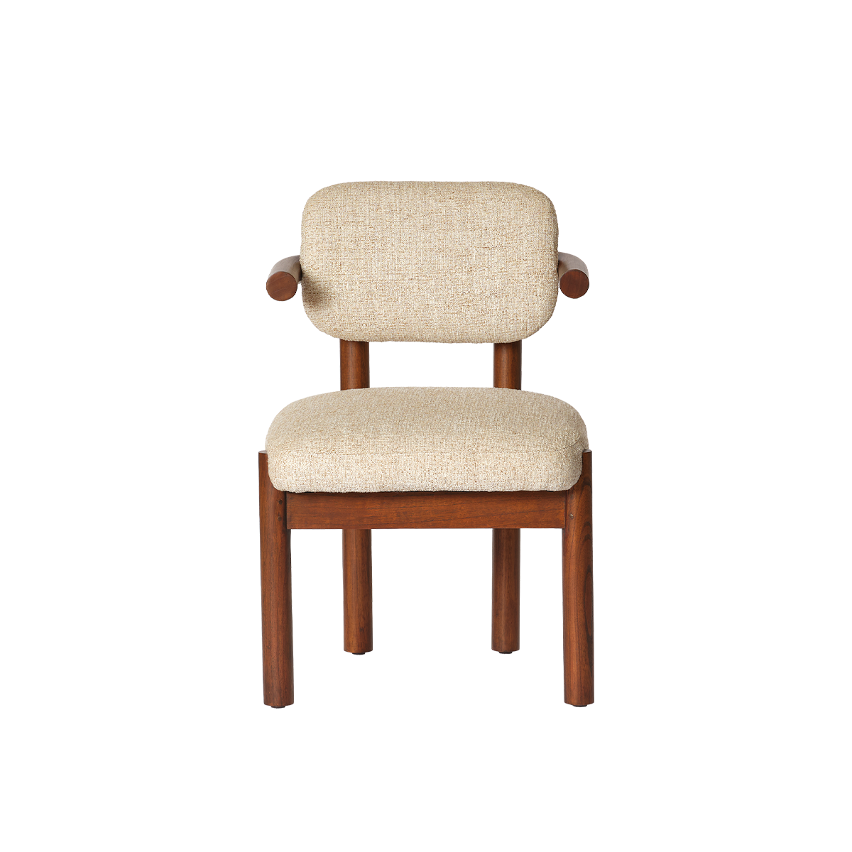 Chaise en mindi massif et tissu texturé NEO couleur unique, BERAH GETAH