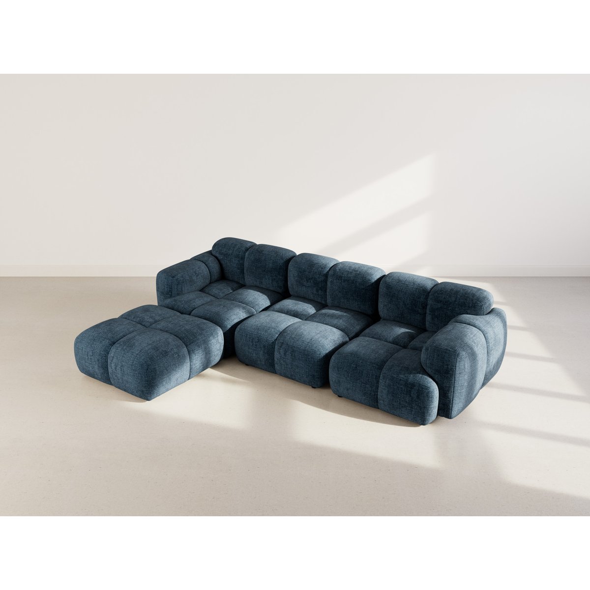 Canapé d'Angle réversible 4 places - GRACE bleu, BEST MOBILIER