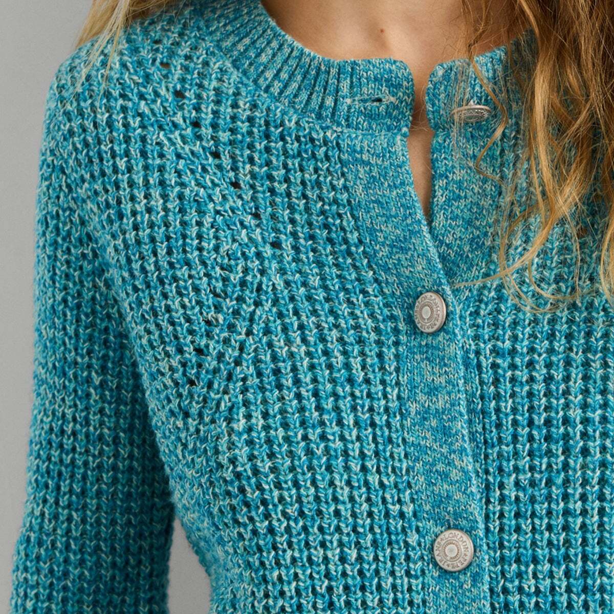 Cardigan Mouliné À Fermeture Boutonnée vert hydro, PEPE JEANS