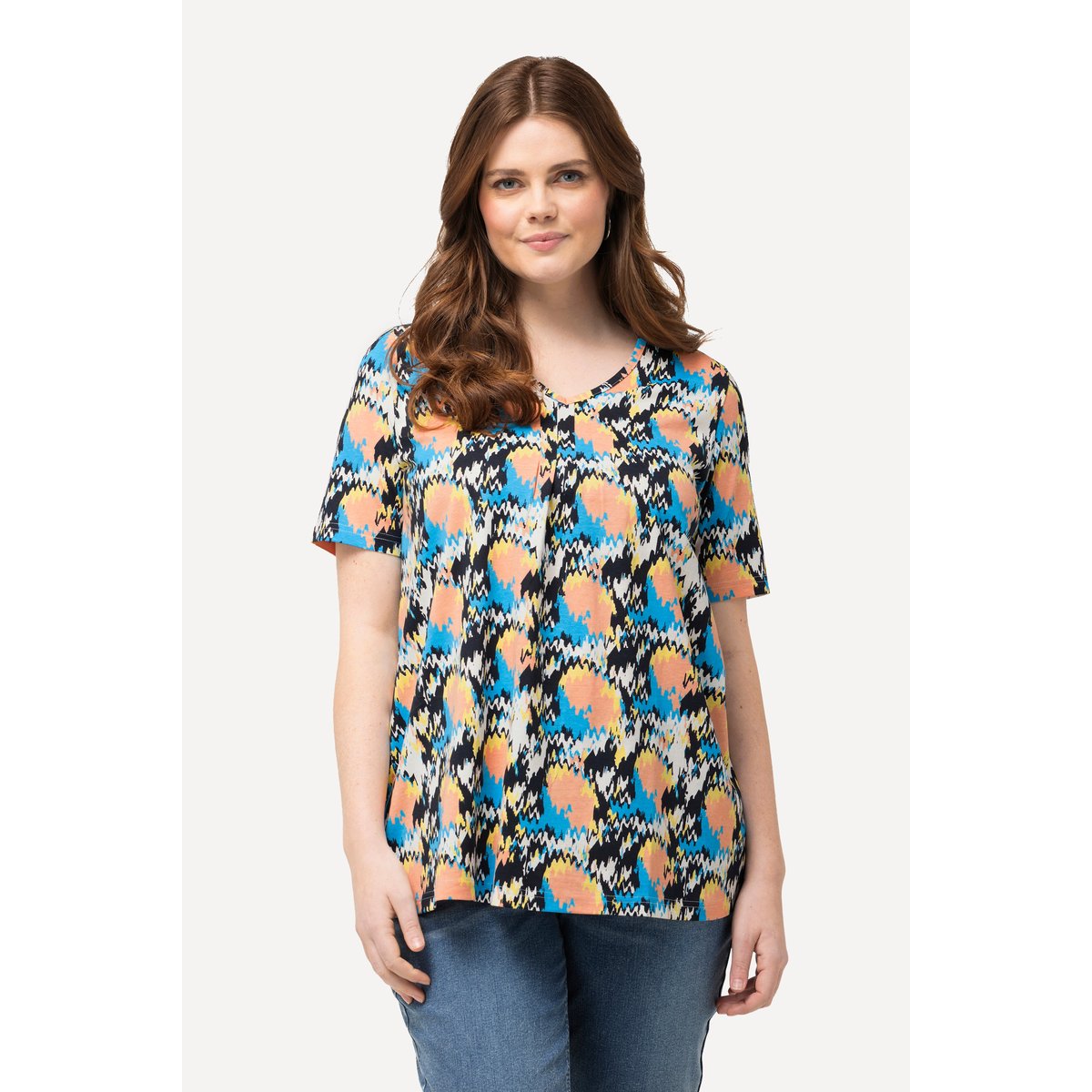 T-shirt à jolis plis creux, ligne A marine, ULLA POPKEN