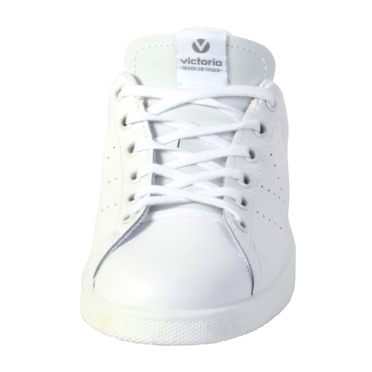 Baskets cuir et paillettes blanc, VICTORIA