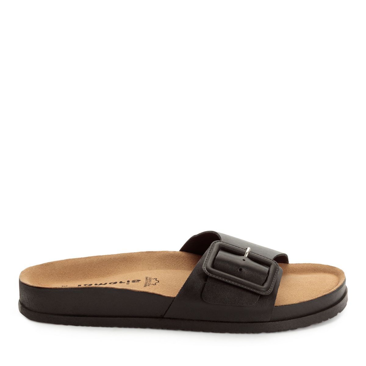 Mule en cuir noir cuir, TAMARIS