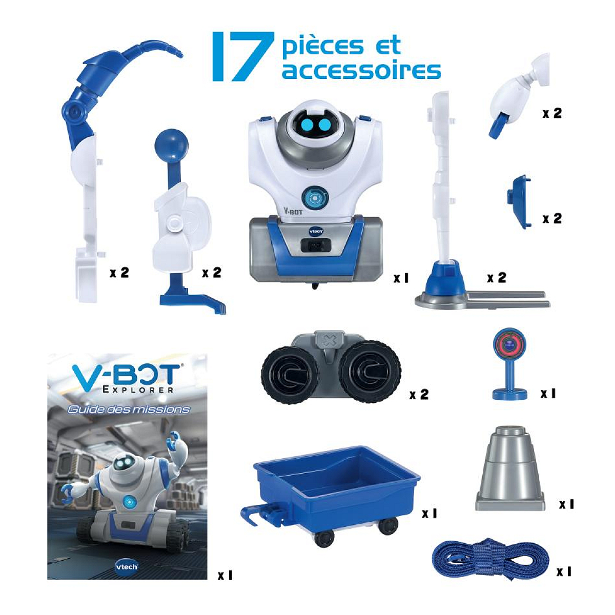 V-bot explorer, mon robot 5 en 1 rouge, VTECH
