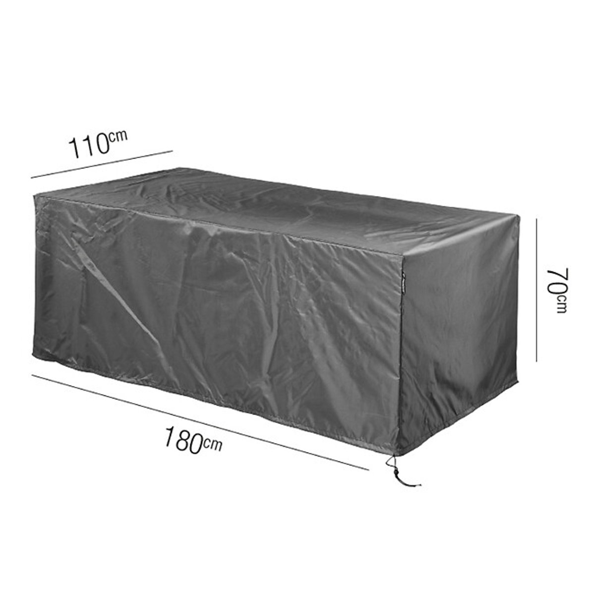 Garden Table Cover 180x110x70cm grey, AEROCOVER