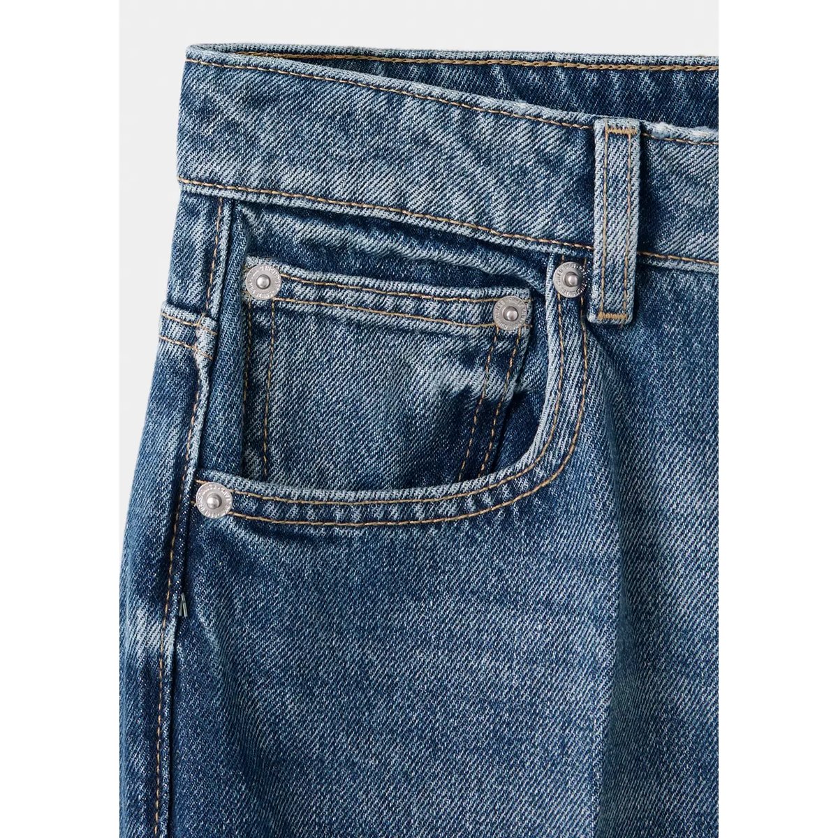 Jean droit taille haute bleu moyen, MANGO