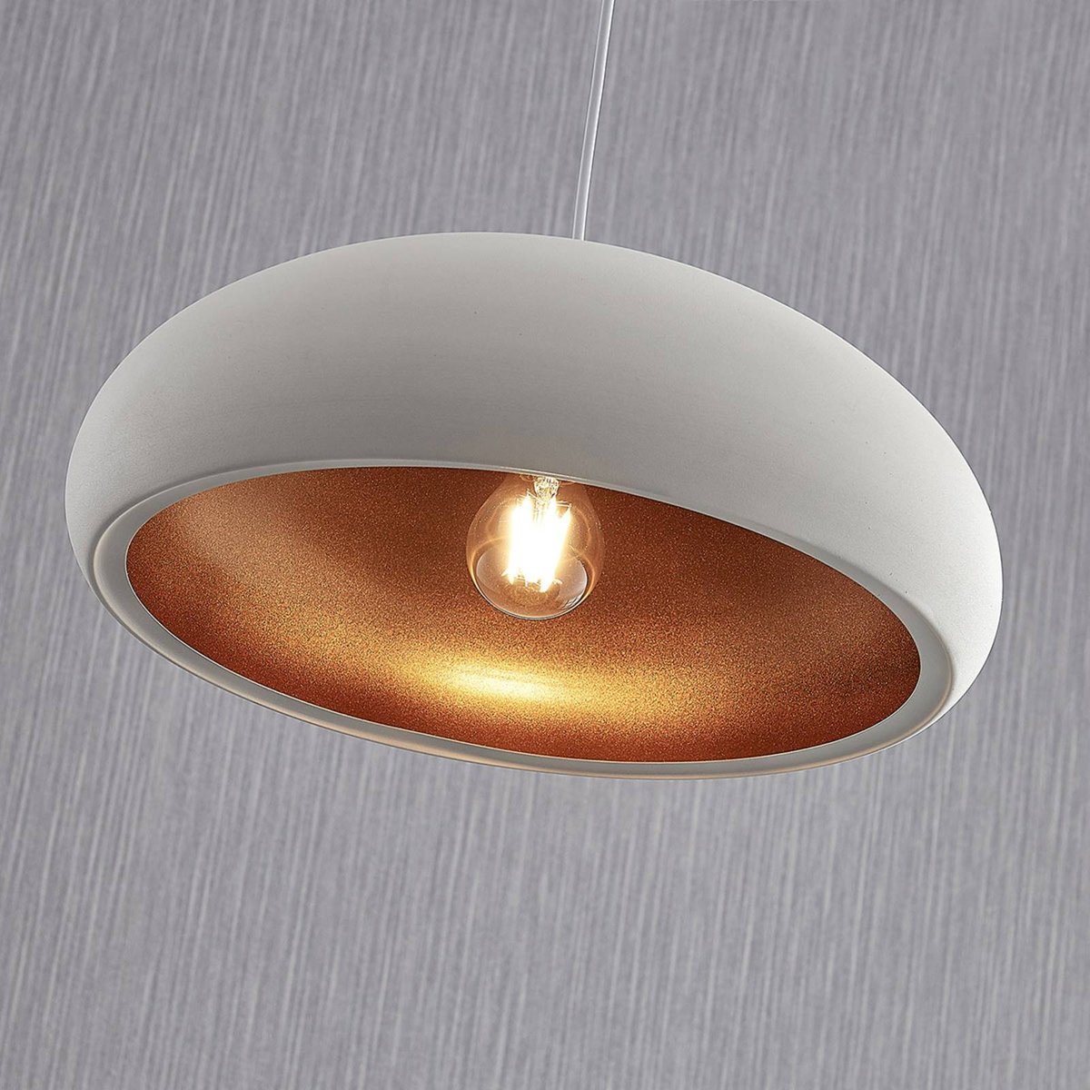 Suspension en métal moderne, Gerwina blanc, or, LINDBY