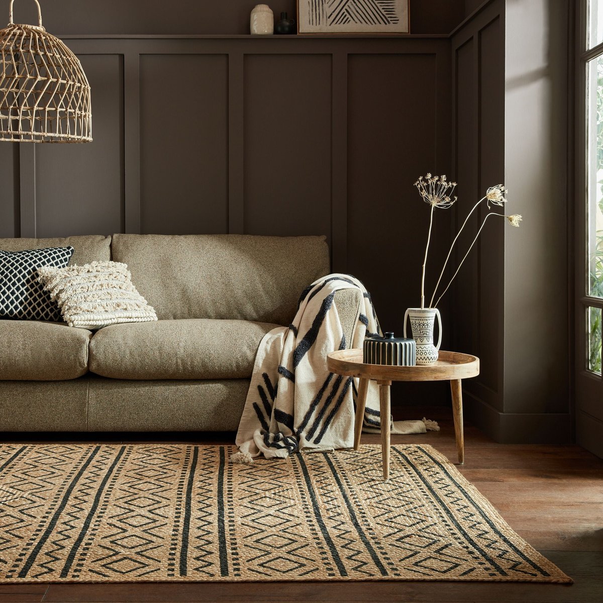 Tapis jute LUIS noir, FLAIR RUGS