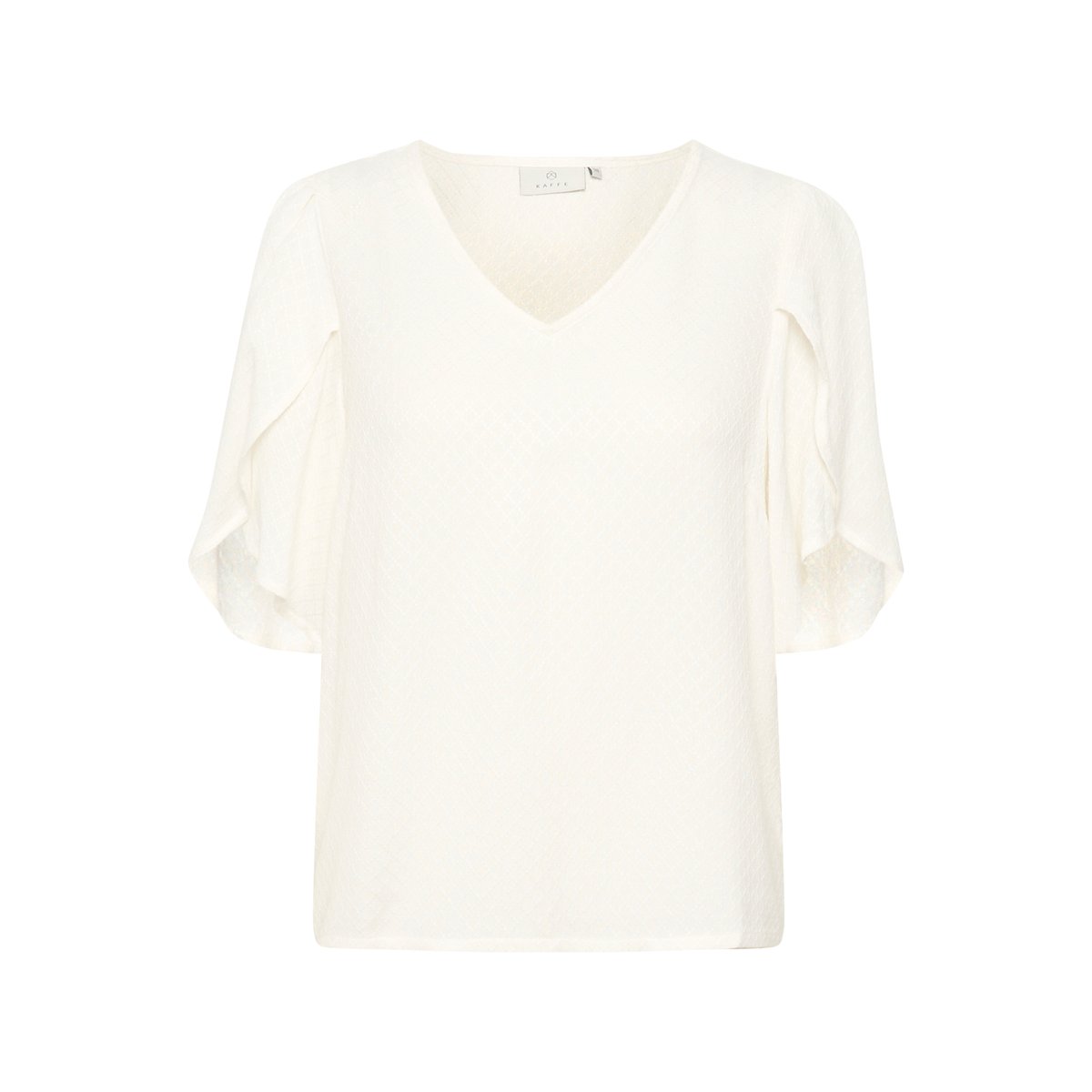 Short sleeved blouse blanc chalk, KAFFE