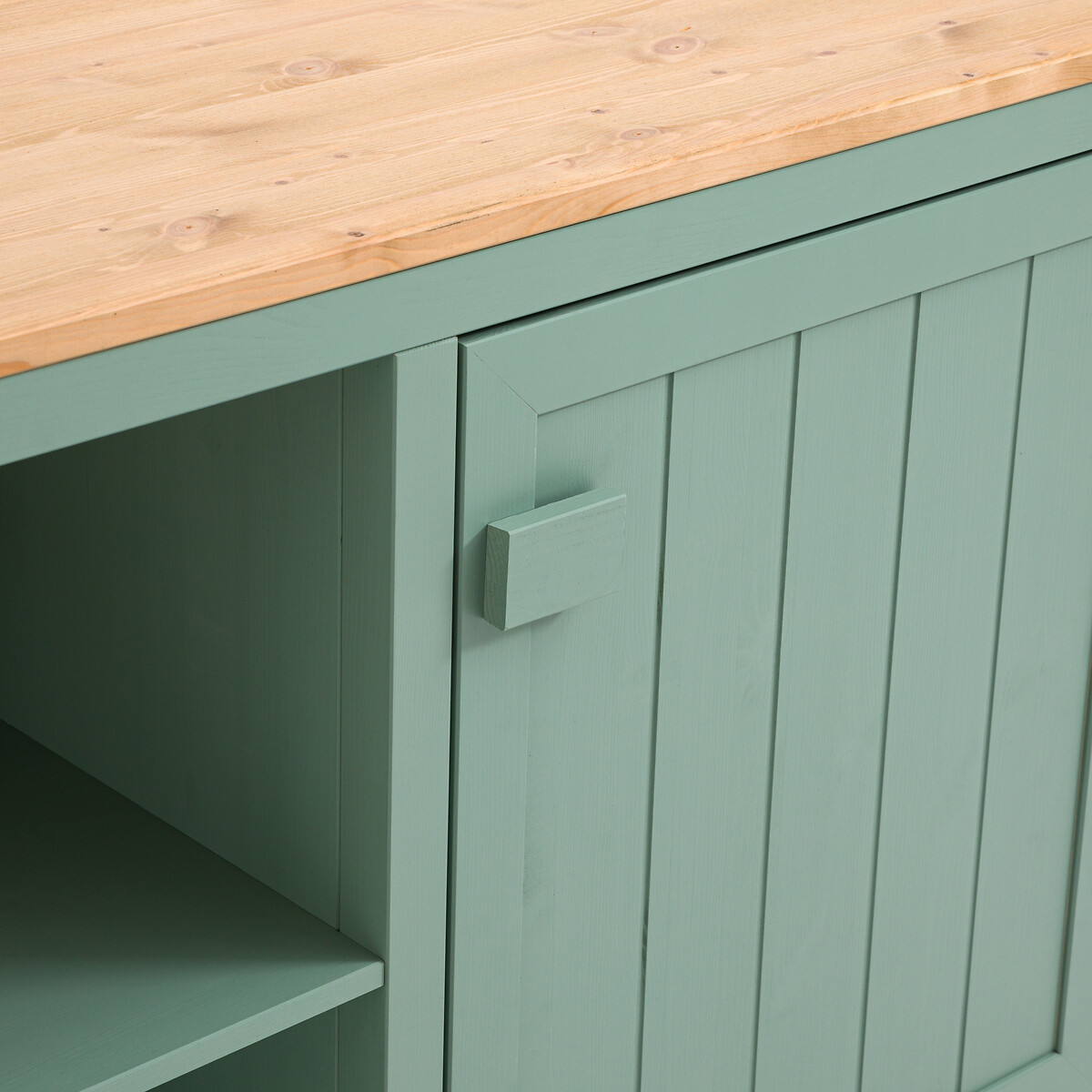 Carlos Solid Pine Kitchen Island green/natural, LA REDOUTE INTERIEURS