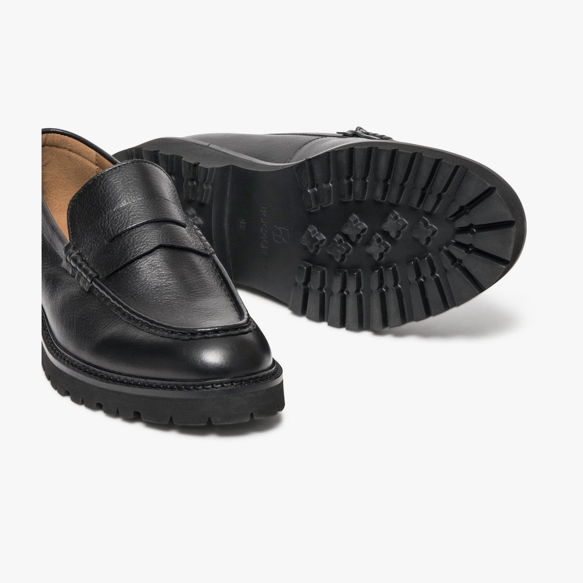 Mocassin en cuir GIANNI noir, BOCAGE