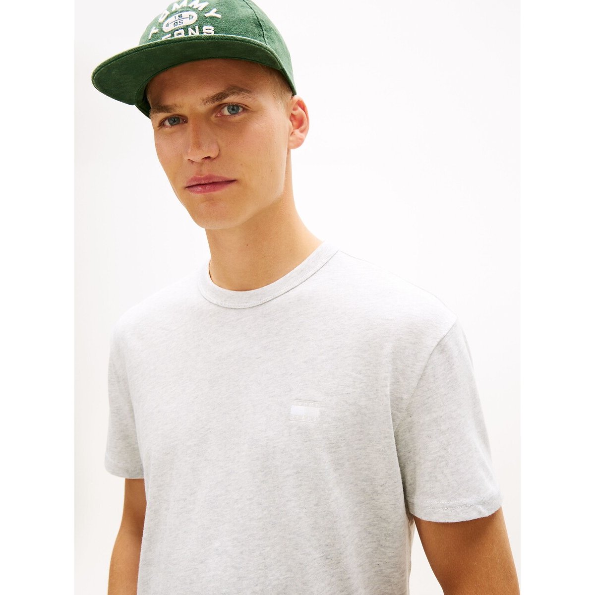 T-shirt maniche corte Badge grigio chiné , TOMMY JEANS