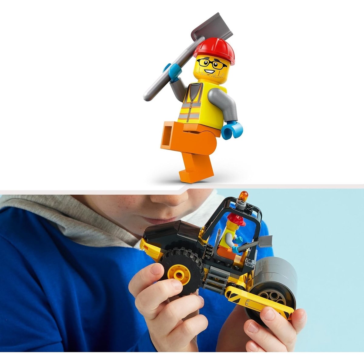 Le rouleau compresseur de chantier multicolore, LEGO