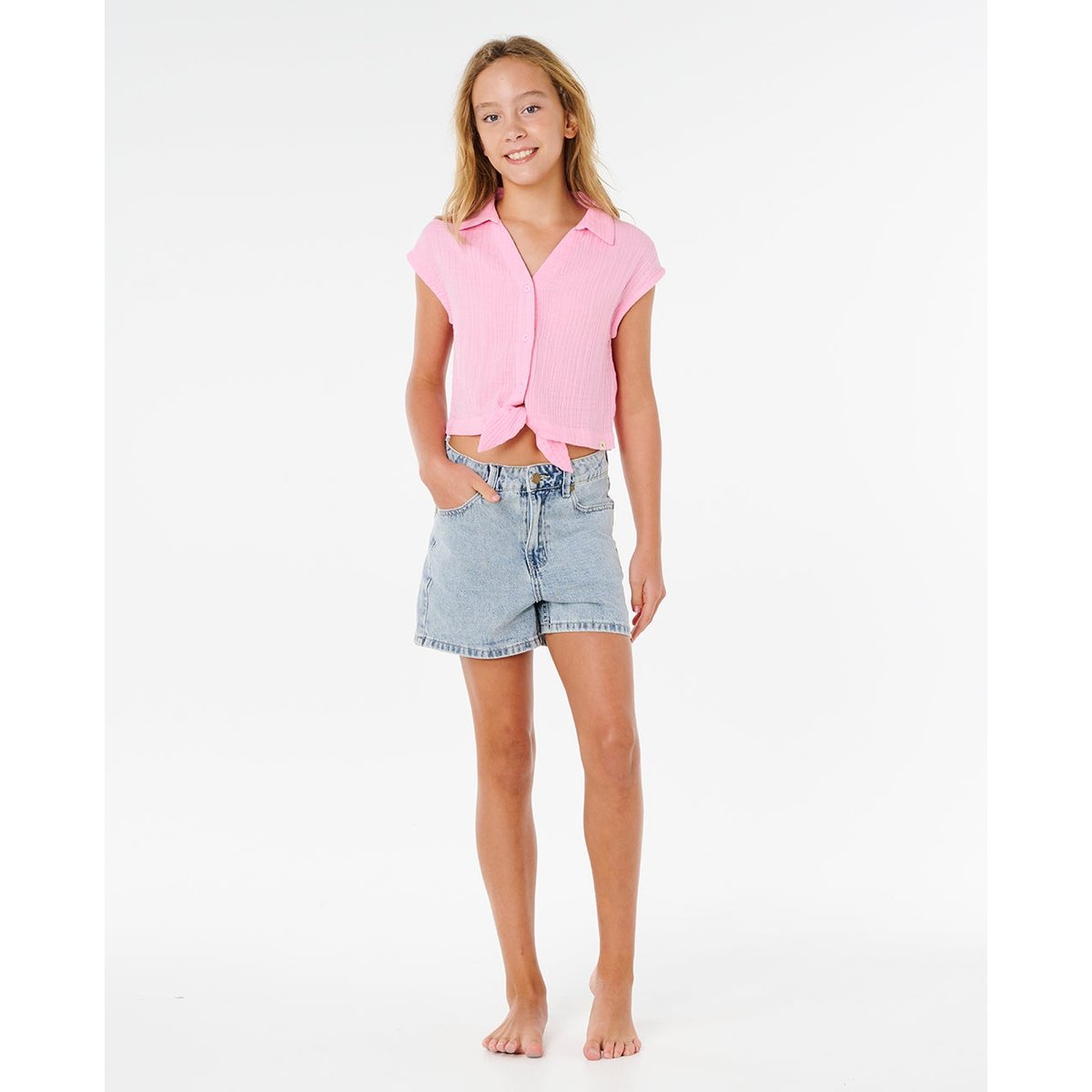 Haut Premium Woven Fille rose vif, RIP CURL