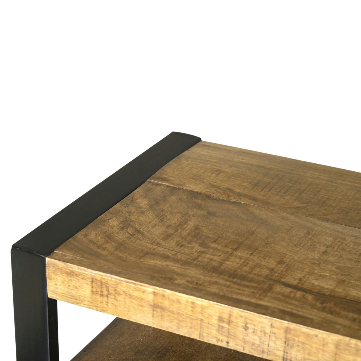 Buffet de salon bois métal à double plateau KARGO bois naturel, PIER IMPORT