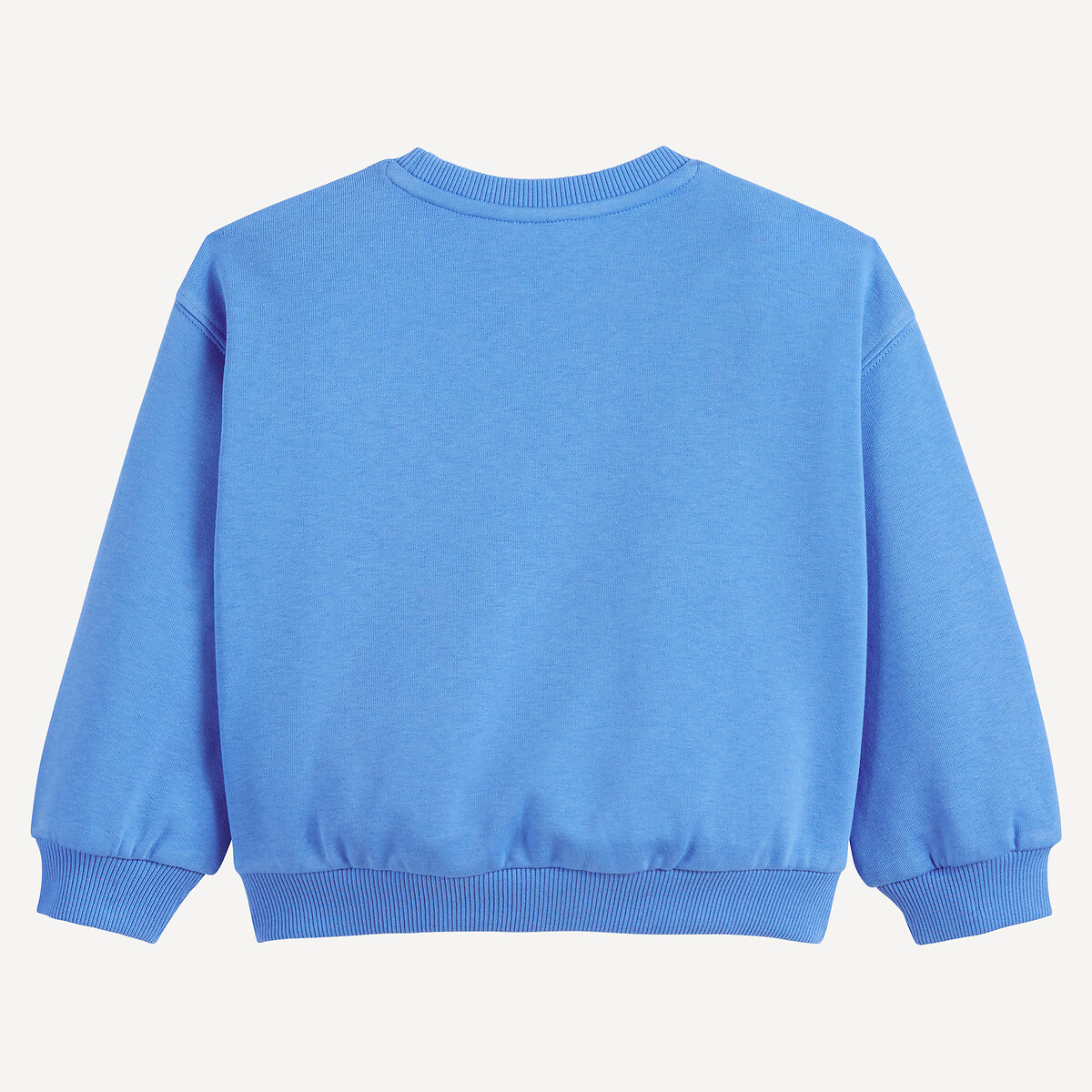 French Flowers Slogan Fleece Crew Neck Sweatshirt blue, LA REDOUTE COLLECTIONS