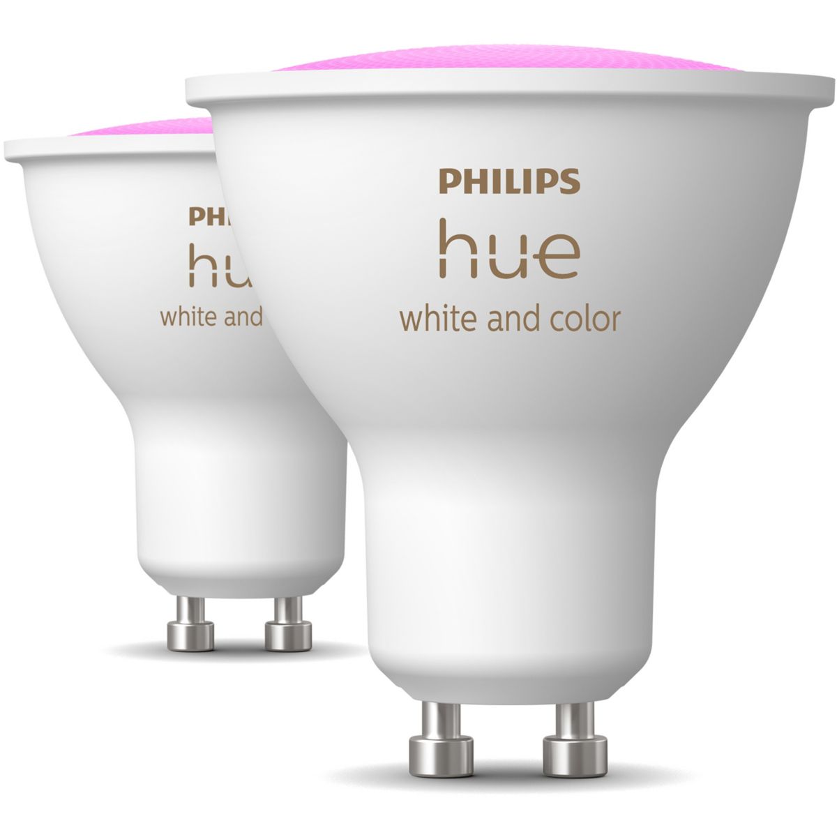 Ampoule LED connectée GU10 White&Color Ambiance pack de 2 couleur unique, PHILIPS HUE