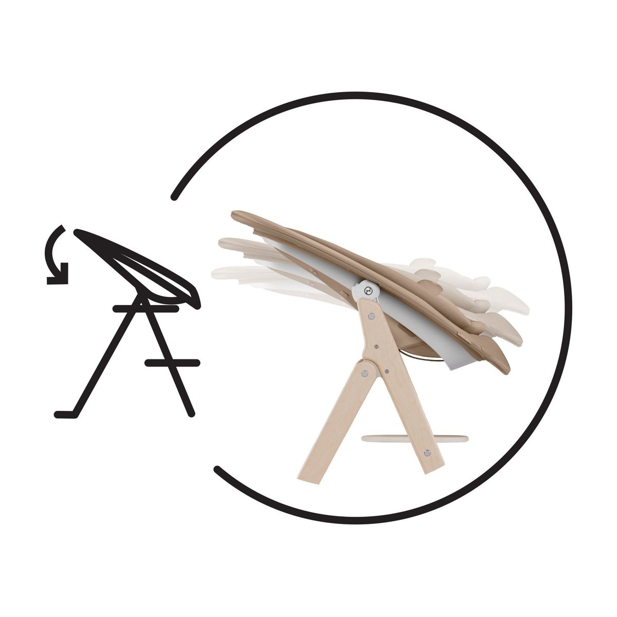 Chaise haute pliante Click & Fold 4-en-1 all natural, CYBEX