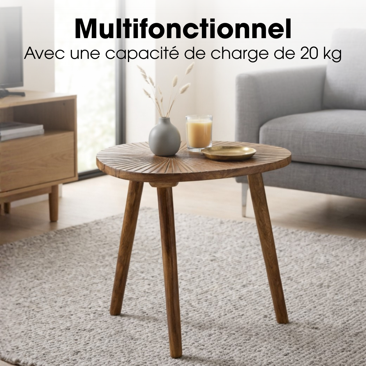 Table D'appoint POMANTE brun foncé, MICA DECORATIONS