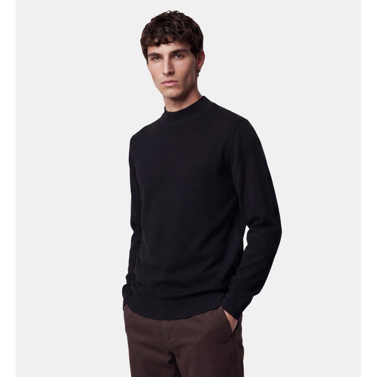 Pull terimok droit en laine mérinos noir, GALERIES LAFAYETTE