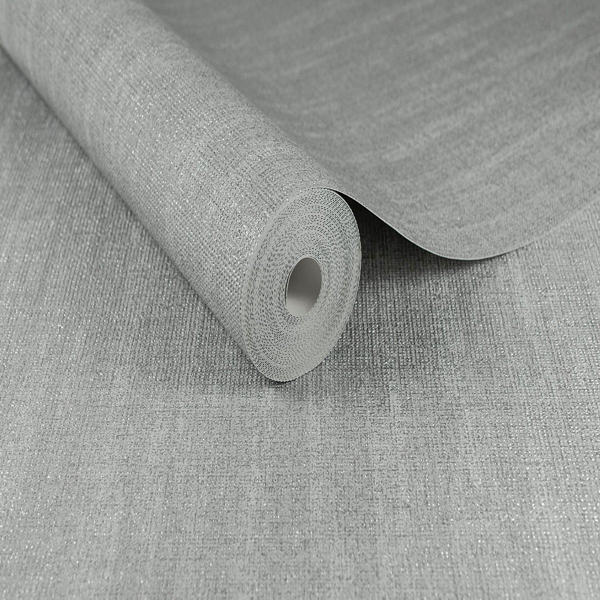 Papier peint Chenille effet tissage gris, argent, BOUTIQUE
