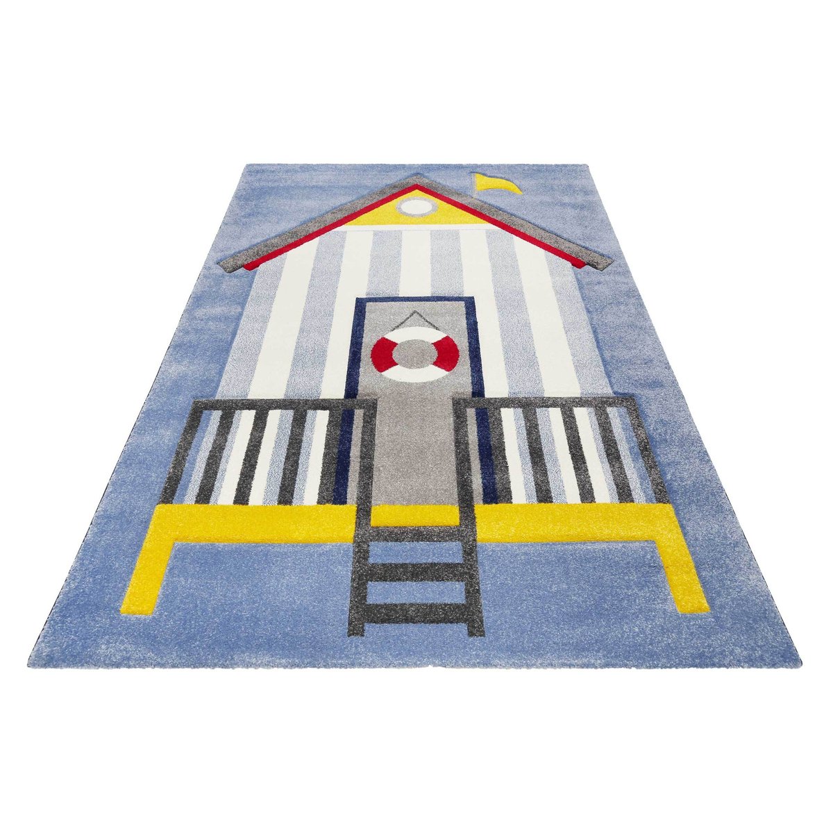 Tapis motif cabine de plage ,  Sea Castle bleu, ESPRIT