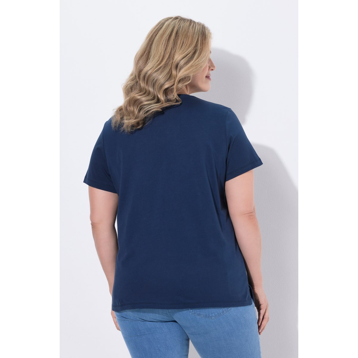 T-shirt en coton bio marine, ULLA POPKEN