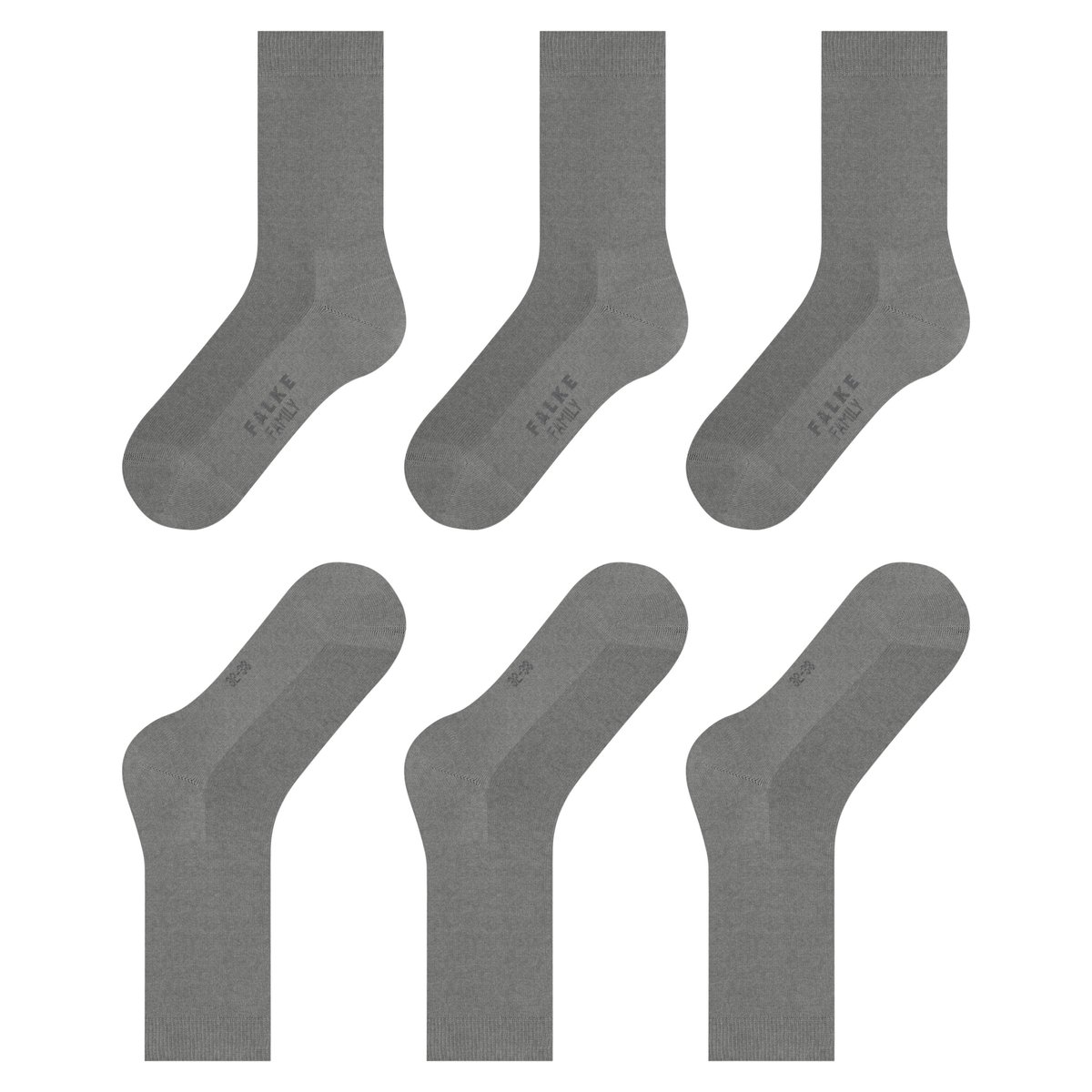 Chaussettes Family 3-Pack gris, FALKE