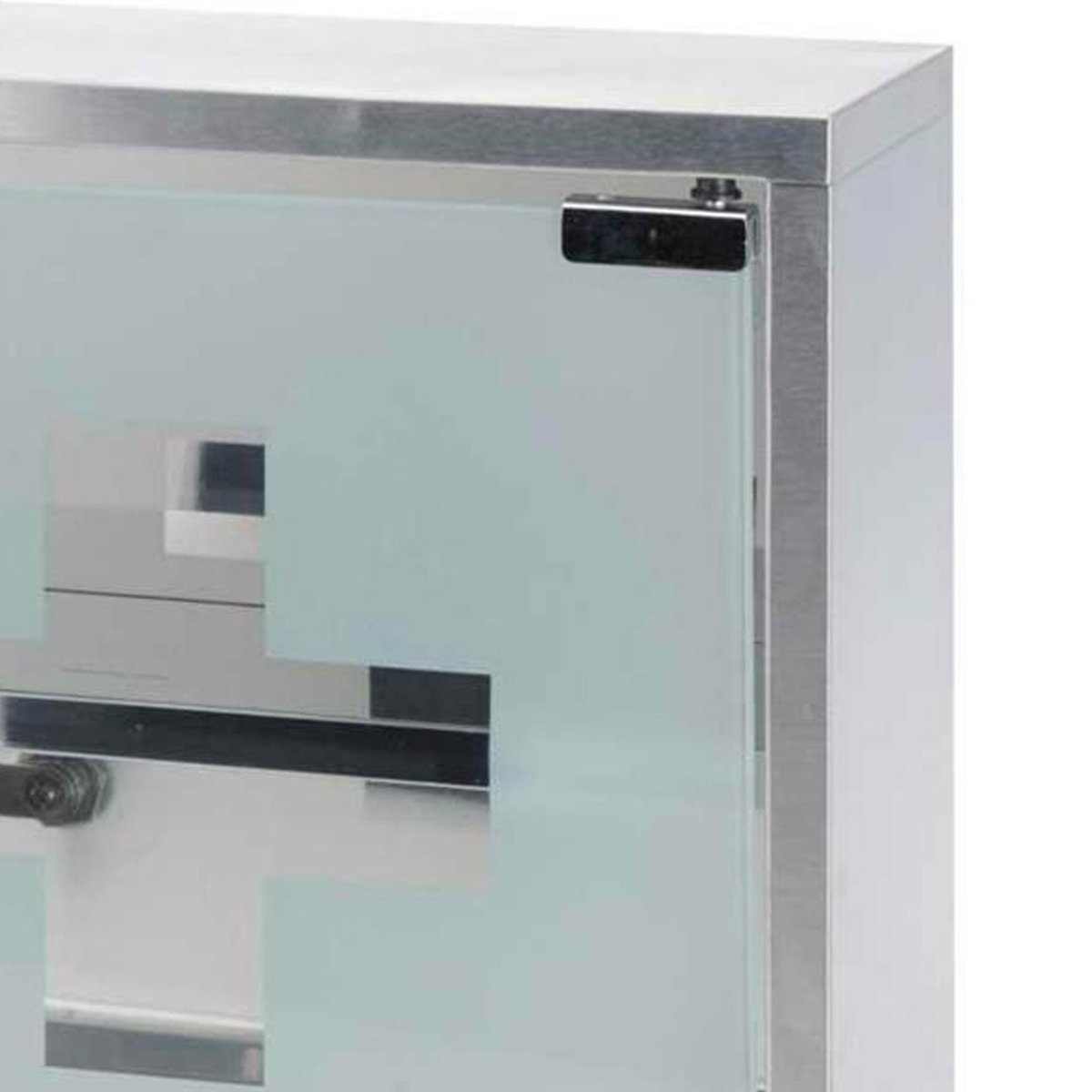 Étagère pharmacie murale en acier inoxydable et verre 30x30x12cm chrome/inox, WADIGA