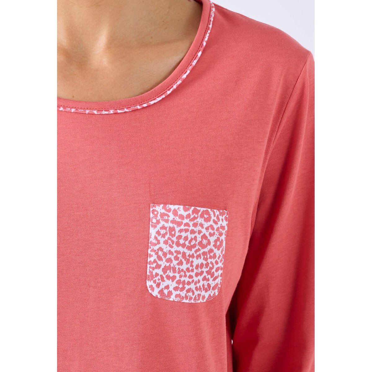 Pyjama jersey imprimé rose animalier, DAMART