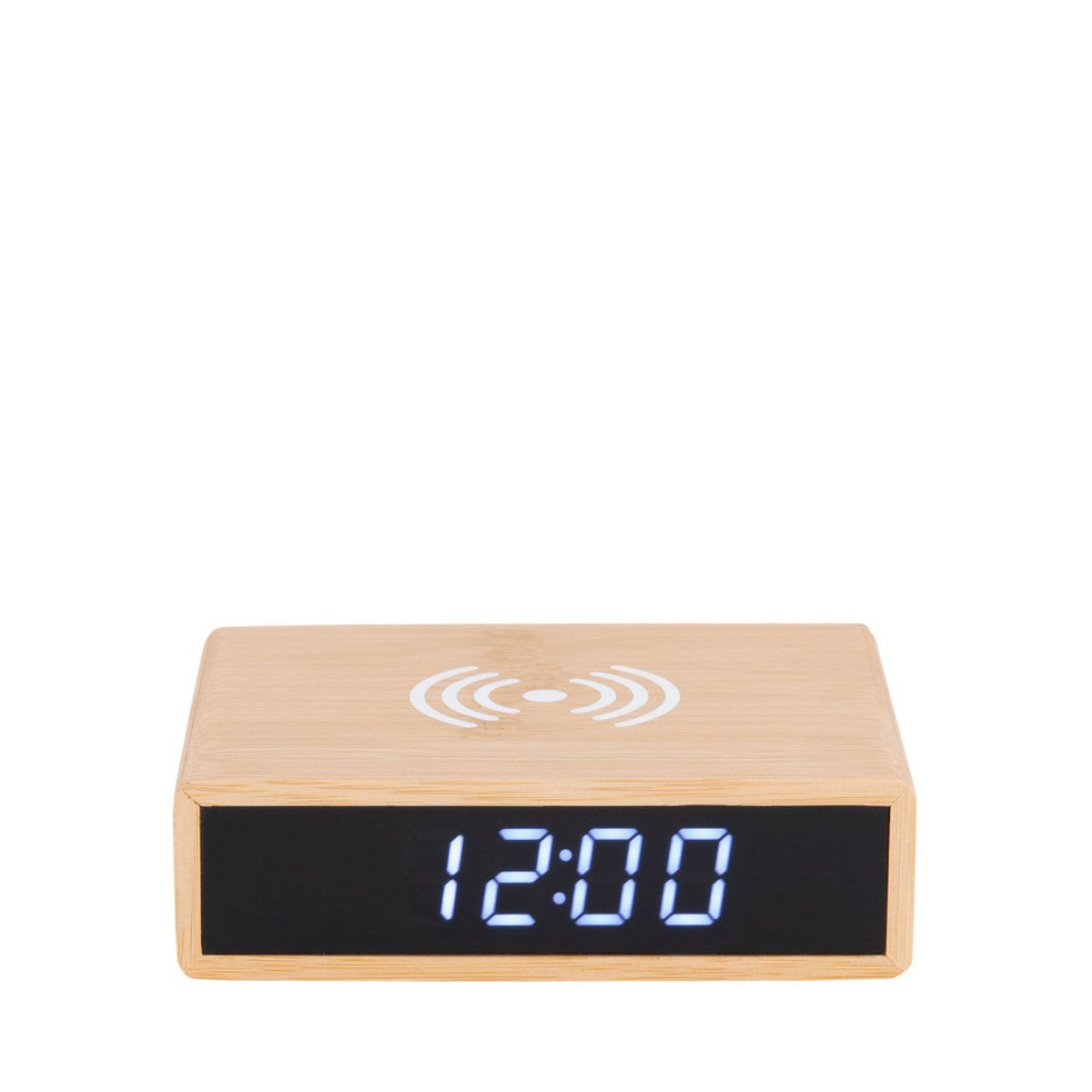Réveil en bois avec chargeur téléphone- FAT bois clair, KARLSSON