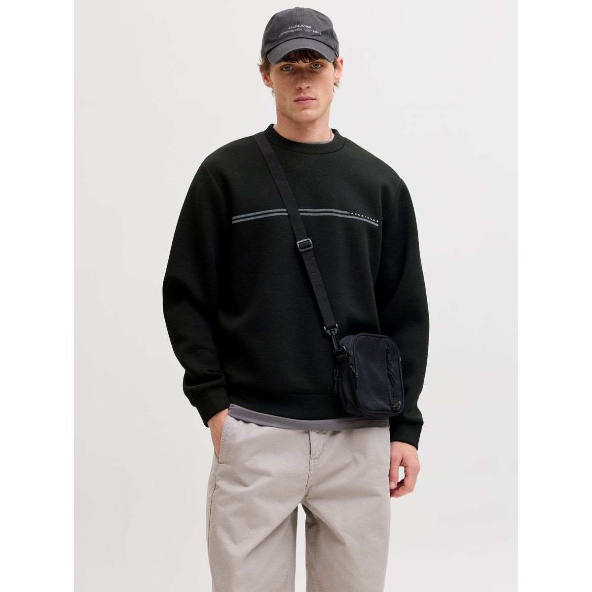 Sweat col rond, FUSION noir, JACK & JONES