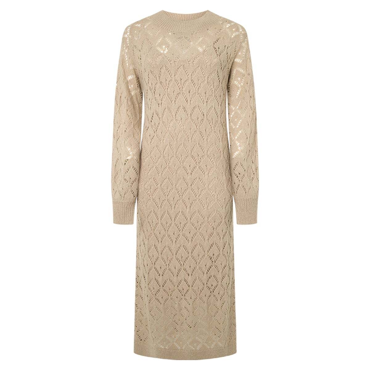 Robe Midi Ajourée beige clair, PEPE JEANS